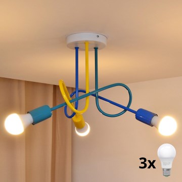 LED Children's surface-mounted chandelier OXFORD 3xE27/15W/230V