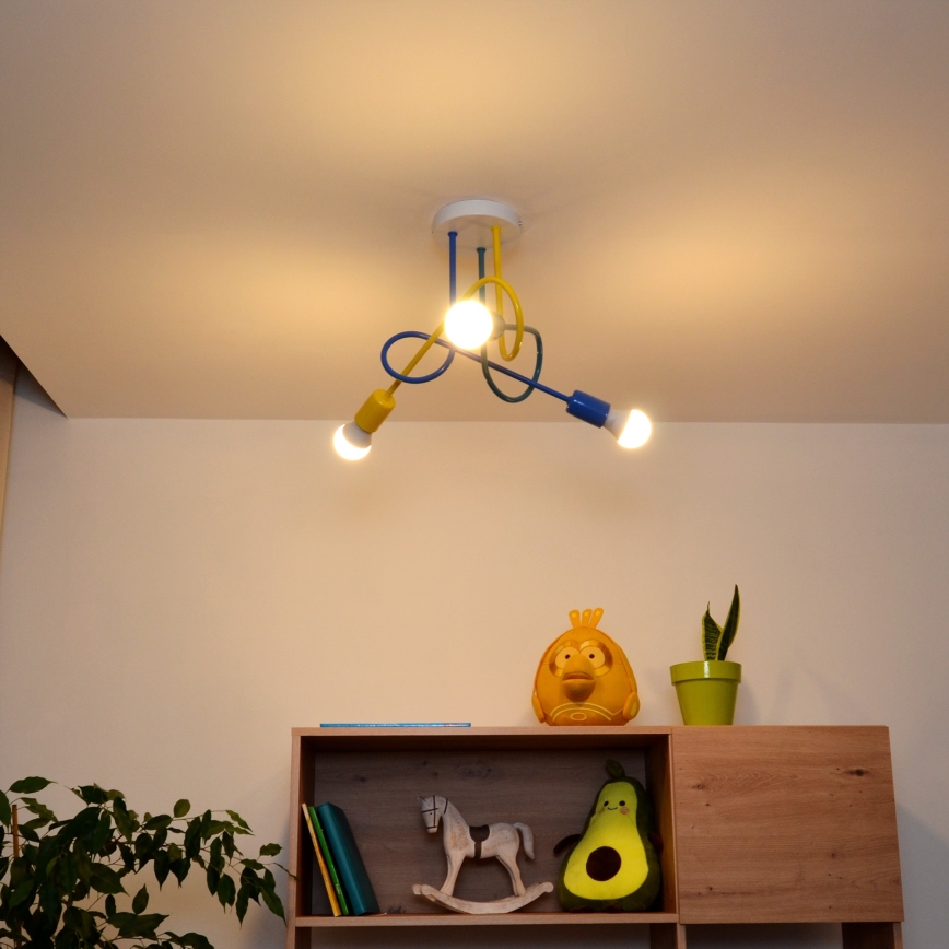 LED Children's surface-mounted chandelier OXFORD 3xE27/15W/230V
