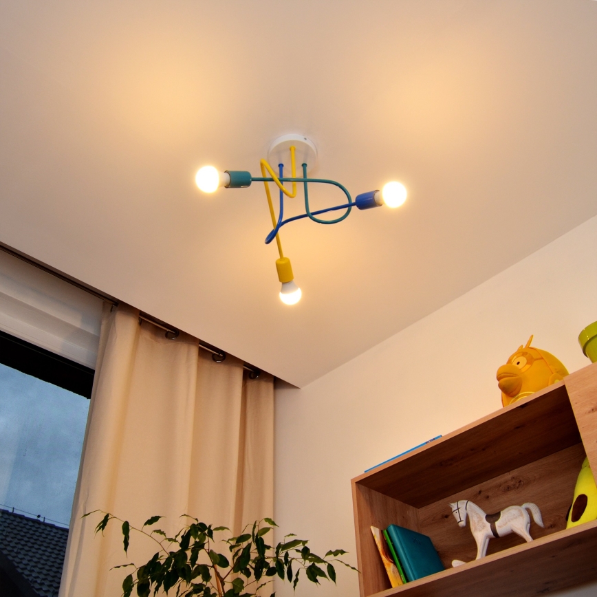 LED Children's surface-mounted chandelier OXFORD 3xE27/15W/230V