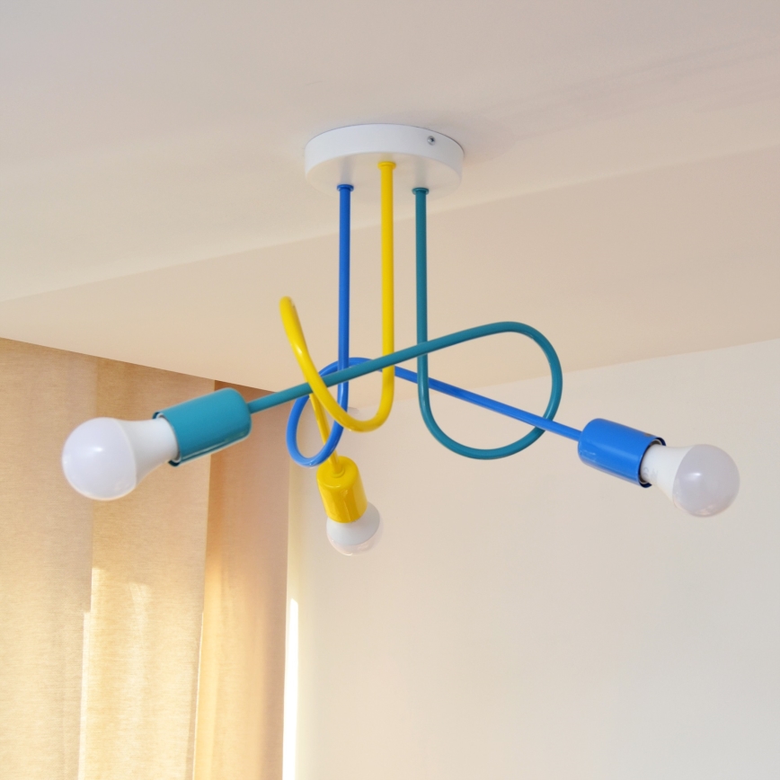 LED Children's surface-mounted chandelier OXFORD 3xE27/15W/230V