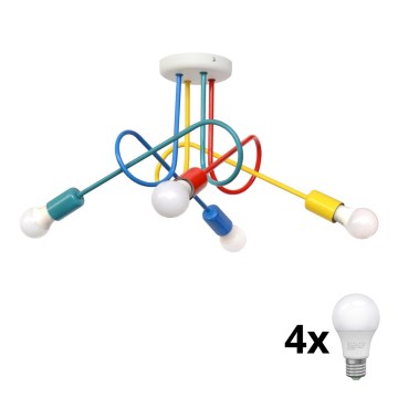 LED Children's surface-mounted chandelier OXFORD 4xE27/10W/230V