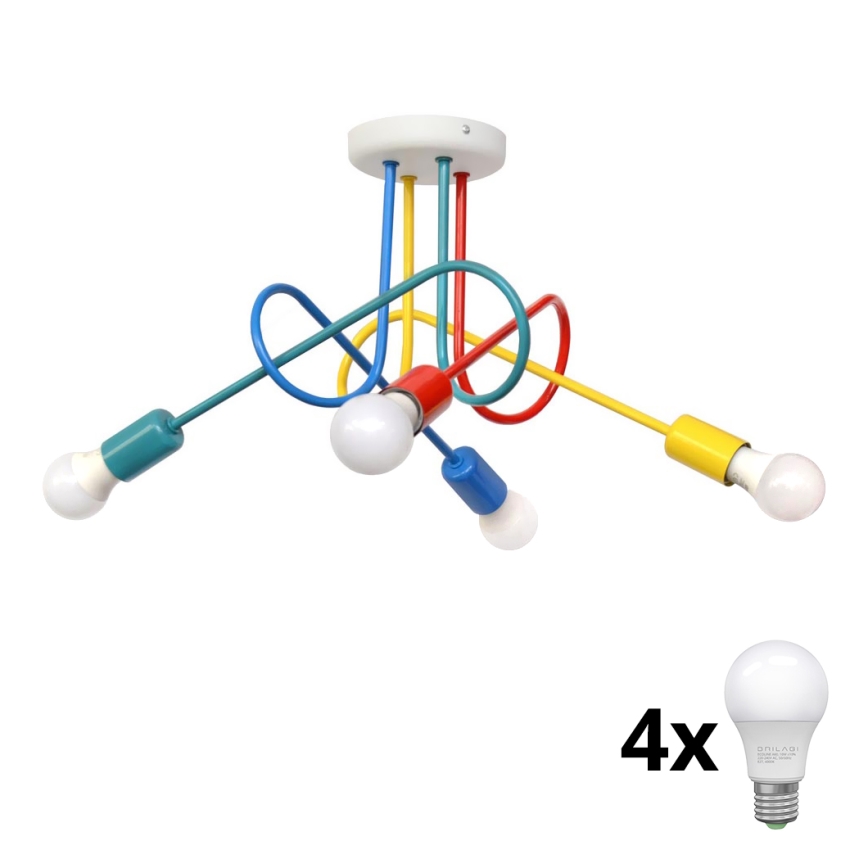 LED Children's surface-mounted chandelier OXFORD 4xE27/10W/230V