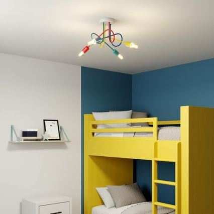 LED Children's surface-mounted chandelier OXFORD 4xE27/10W/230V