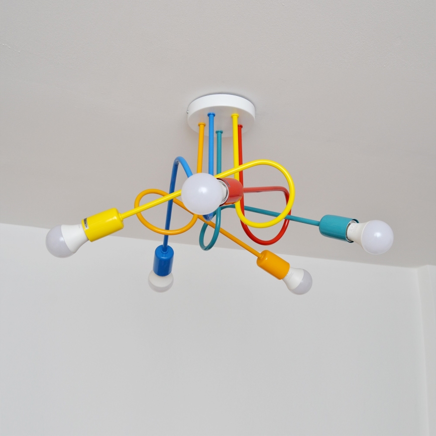 LED Children's surface-mounted chandelier OXFORD 5xE27/15W/230V