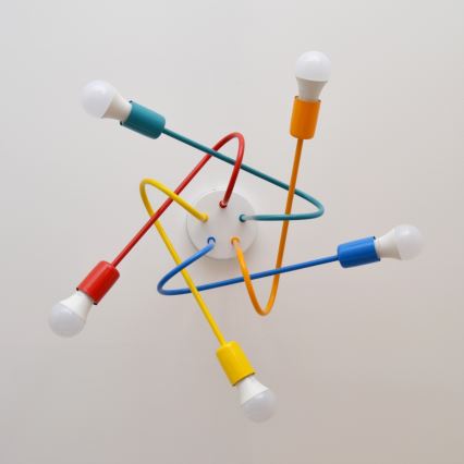 LED Children's surface-mounted chandelier OXFORD 5xE27/15W/230V