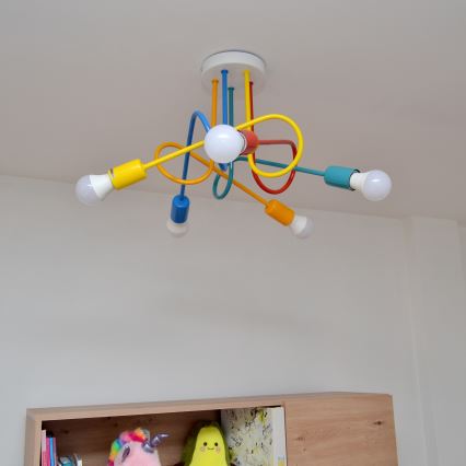 LED Children's surface-mounted chandelier OXFORD 5xE27/15W/230V
