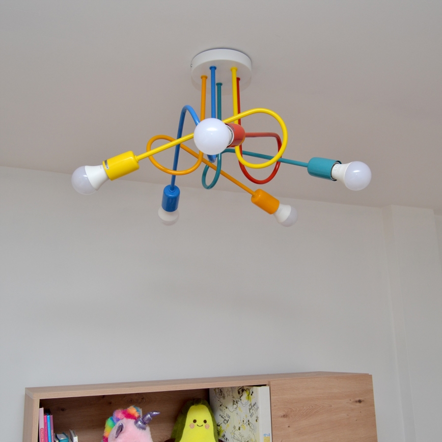 LED Children's surface-mounted chandelier OXFORD 5xE27/15W/230V