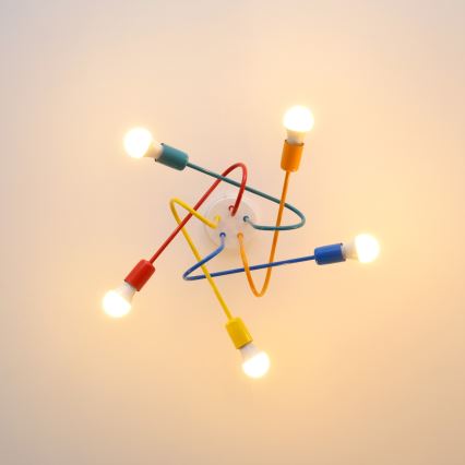 LED Children's surface-mounted chandelier OXFORD 5xE27/15W/230V