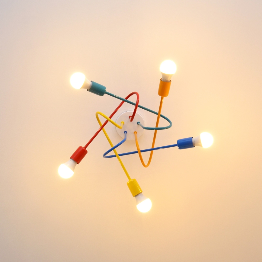 LED Children's surface-mounted chandelier OXFORD 5xE27/15W/230V