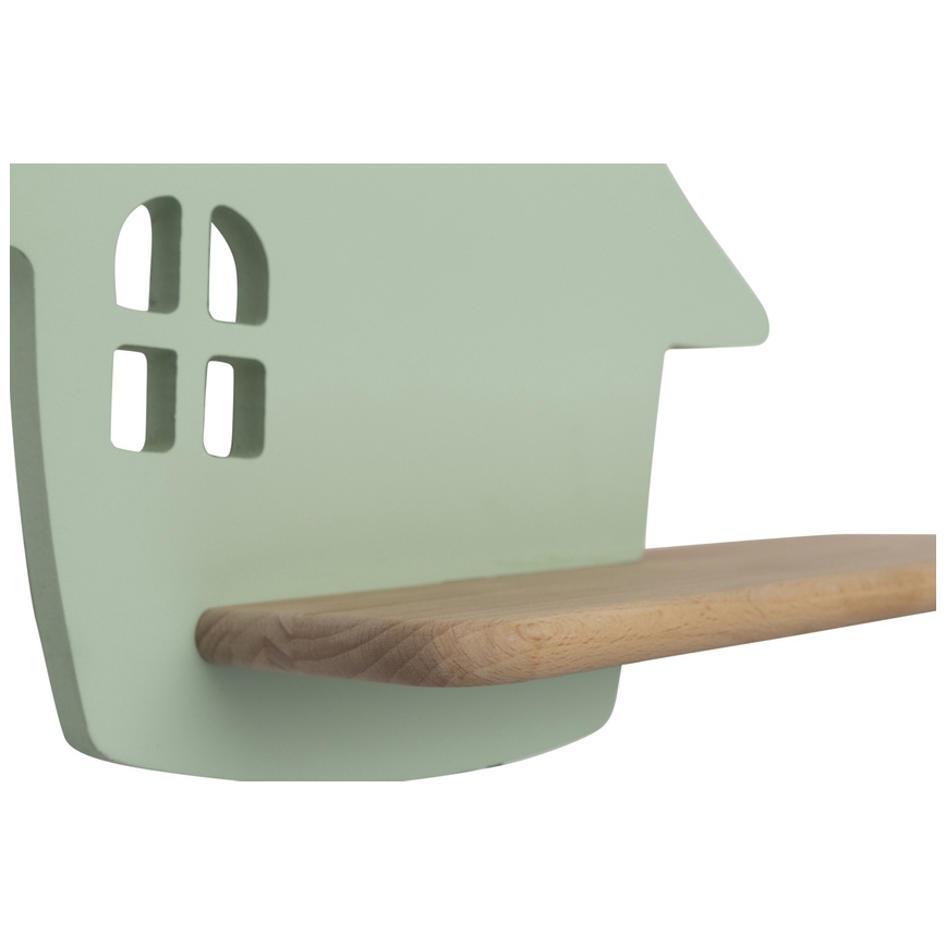 LED Children's wall lamp with shelf HOUSE LED/4W/230V green/wood