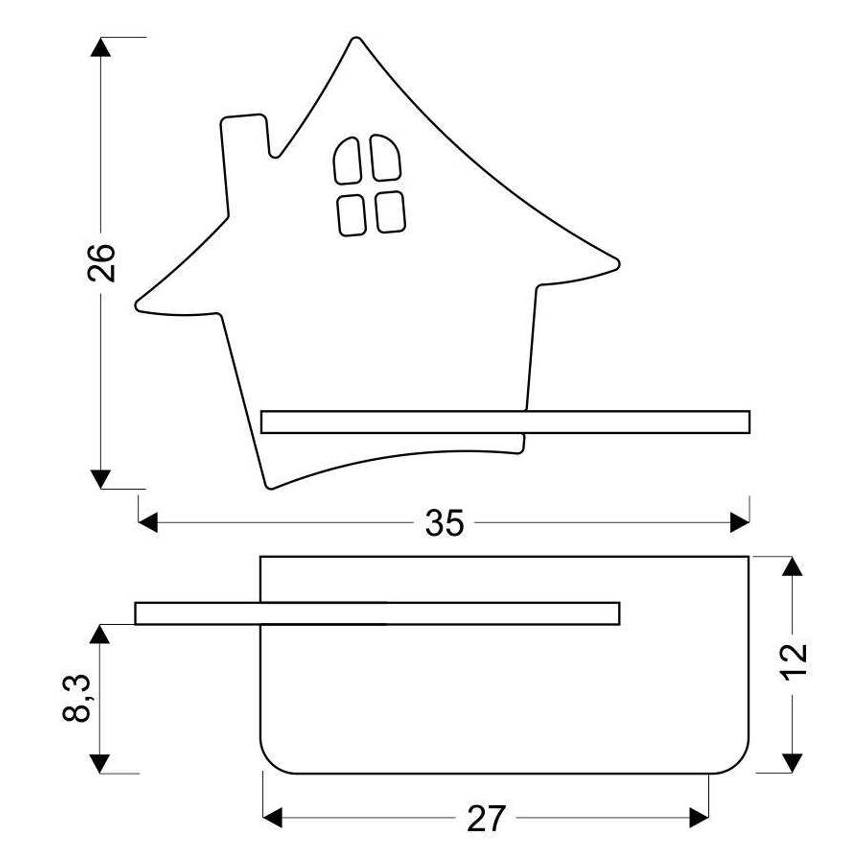 LED Children's wall lamp with shelf HOUSE LED/4W/230V grey/wood