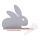LED Children's wall lamp with shelf RABBIT LED/4W/230V grey/white/wood