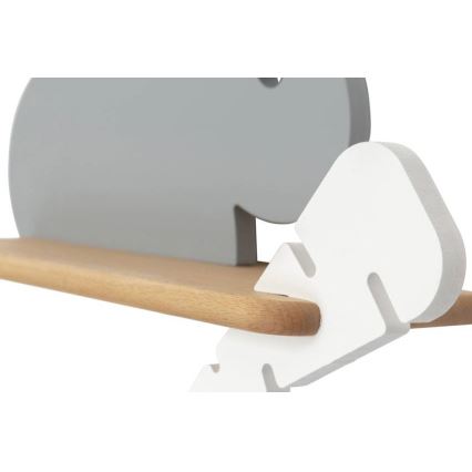 LED Children's wall lamp with shelf RABBIT LED/4W/230V grey/white/wood
