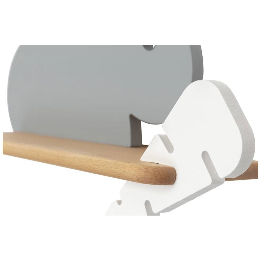 LED Children's wall lamp with shelf RABBIT LED/4W/230V grey/white/wood