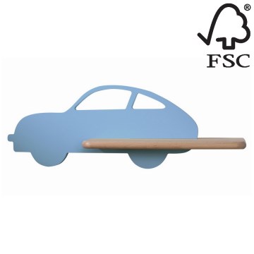 LED Children's wall light with a shelf CAR LED/5W/230V blue/wood - FSC certified