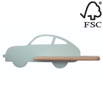 LED Children's wall light with a shelf CAR LED/5W/230V green/wood - FSC certified