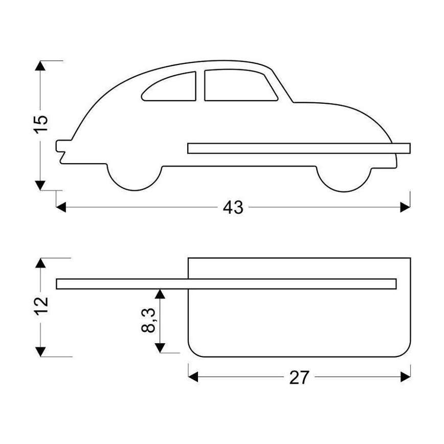LED Children's wall light with a shelf CAR LED/5W/230V grey/wood - FSC certified