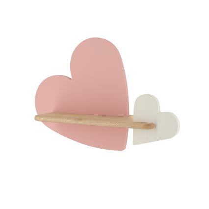 LED Children's wall light with a shelf HEART LED/5W/230V pink/white/wood - FSC certified
