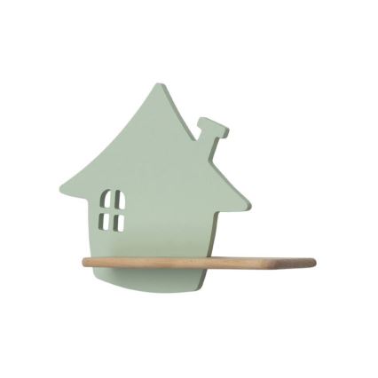 LED Children's wall light with a shelf HOUSE LED/4W/230V green/wood - FSC certified