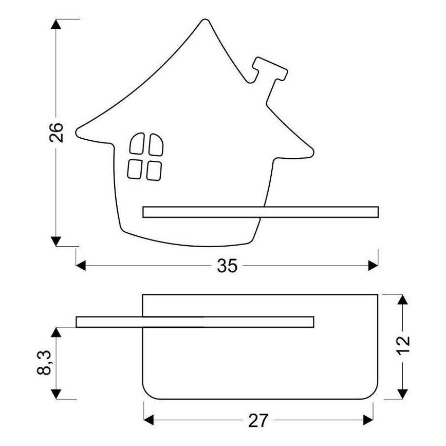LED Children's wall light with a shelf HOUSE LED/4W/230V green/wood - FSC certified