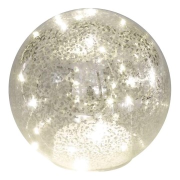 LED Christmas bauble, 20 LEDs / 3×AA, Ø 15 cm
