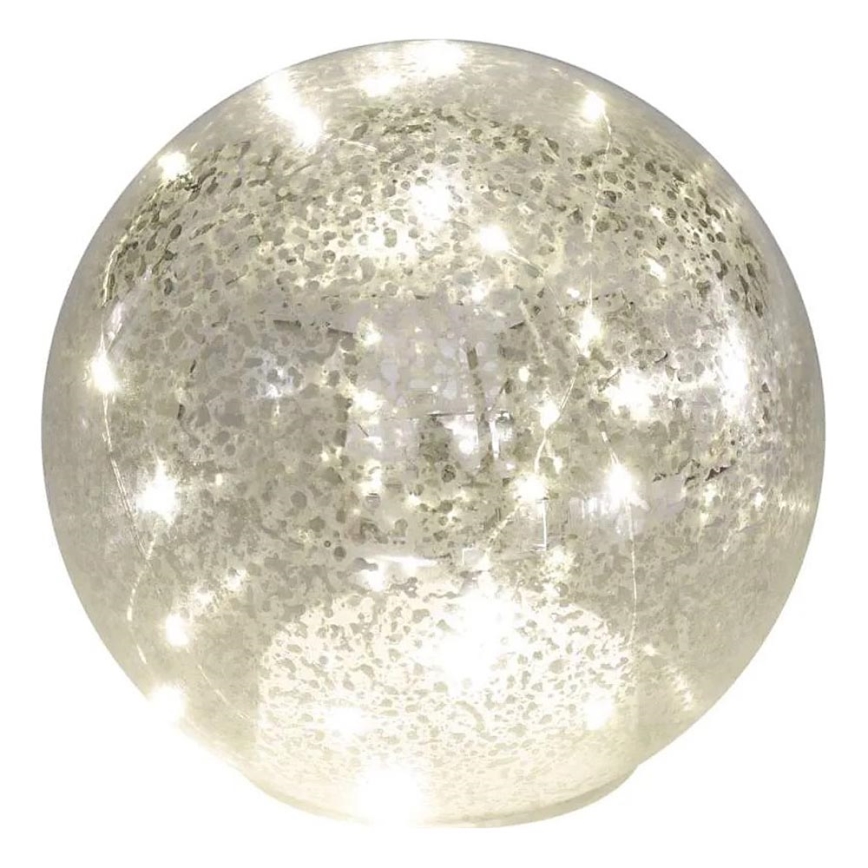 LED Christmas bauble, 20 LEDs / 3×AA, Ø 15 cm