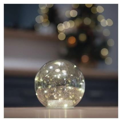 LED Christmas bauble, 20 LEDs / 3×AA, Ø 15 cm