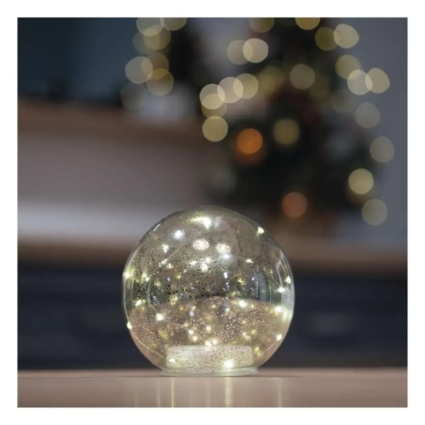 LED Christmas bauble, 20 LEDs / 3×AA, Ø 15 cm