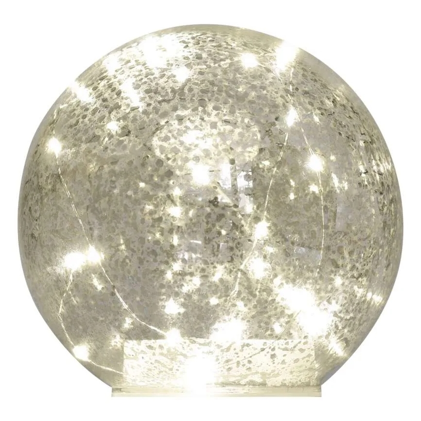 LED Christmas bauble, 20 LEDs / 3×AA, Ø 15 cm