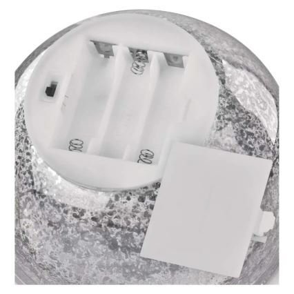 LED Christmas bauble, 20 LEDs / 3×AA, Ø 15 cm