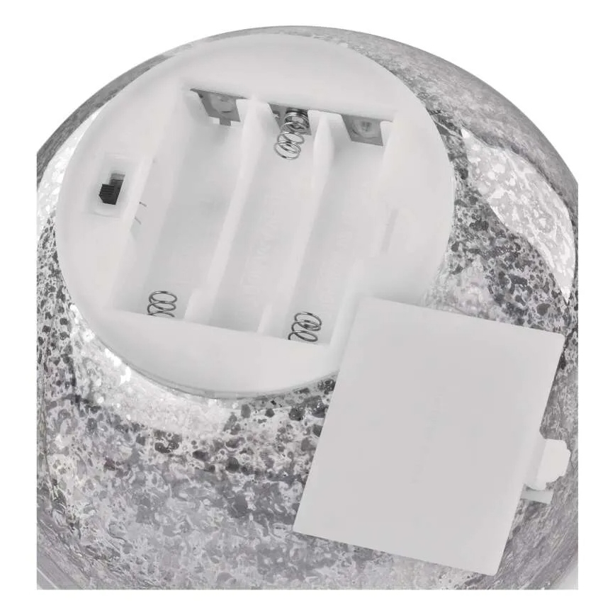 LED Christmas bauble, 20 LEDs / 3×AA, Ø 15 cm