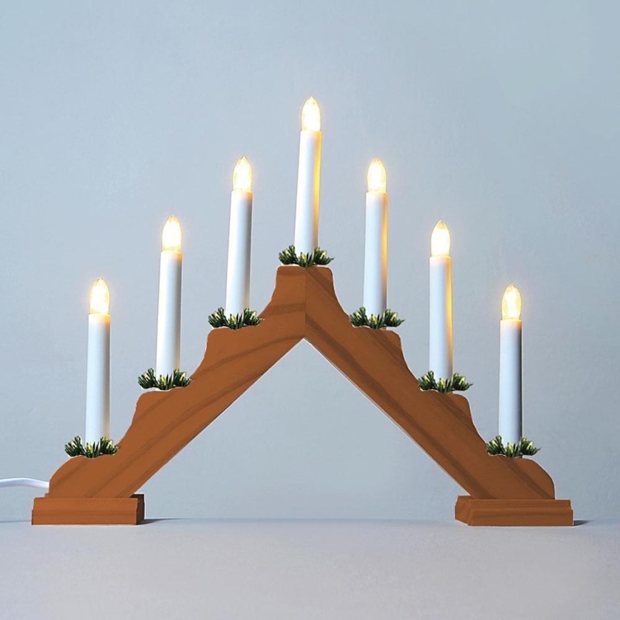 LED Christmas candelabra 7xLED/0.2W/230V