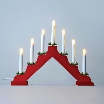 LED Christmas candelabra 7xLED/0.2W/230V