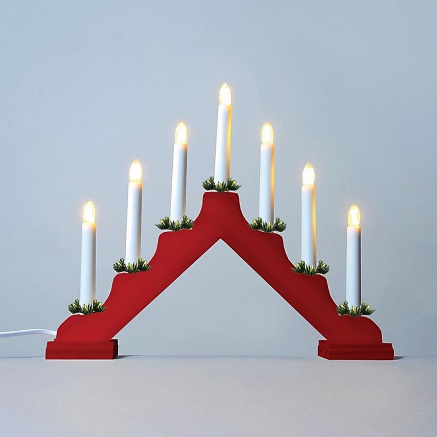 LED Christmas candelabra 7xLED/0.2W/230V