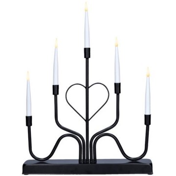 LED Christmas Candle Holder, 5xLED/2xAA, Warm White