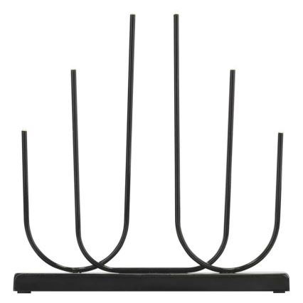 LED Christmas Candle Holder 6xLED/2xAA Black