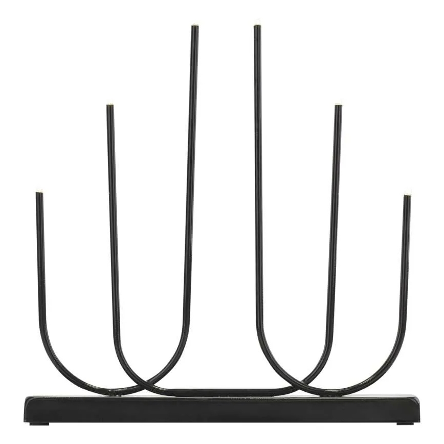 LED Christmas Candle Holder 6xLED/2xAA Black