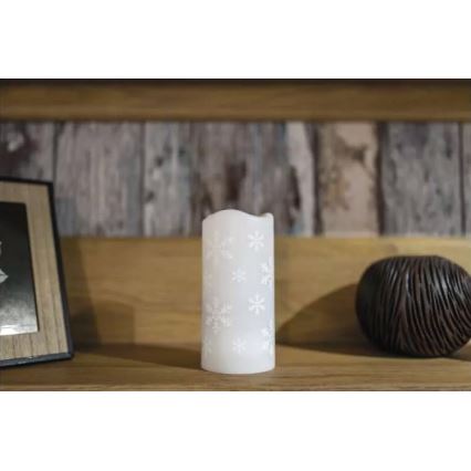 LED Christmas candle LED/3xAAA snowflakes cool white