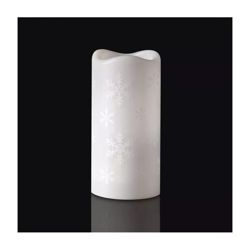LED Christmas candle LED/3xAAA snowflakes cool white