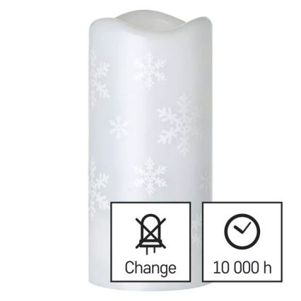 LED Christmas candle LED/3xAAA snowflakes cool white