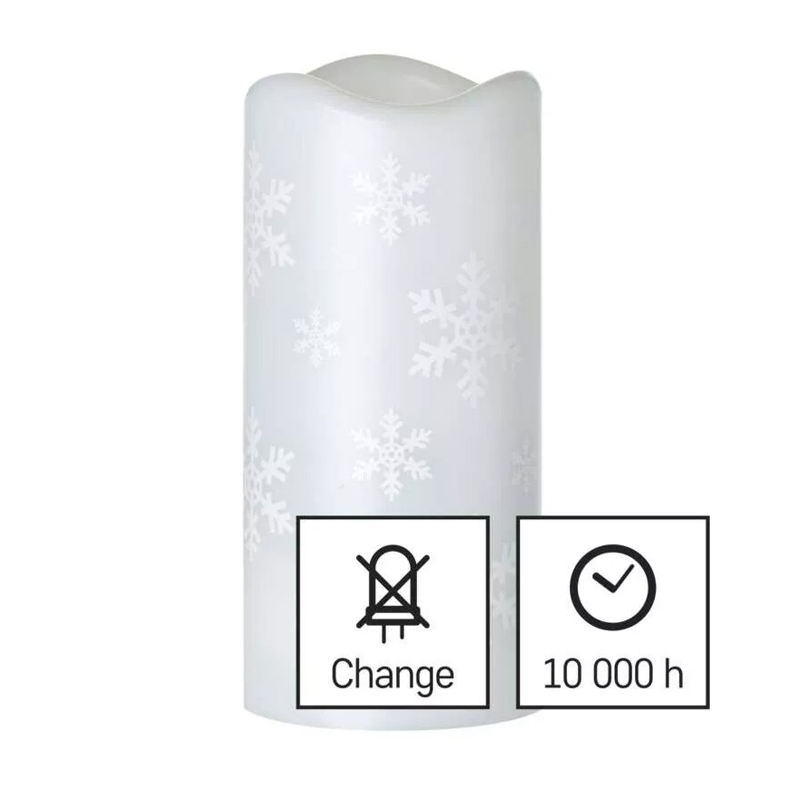 LED Christmas candle LED/3xAAA snowflakes cool white