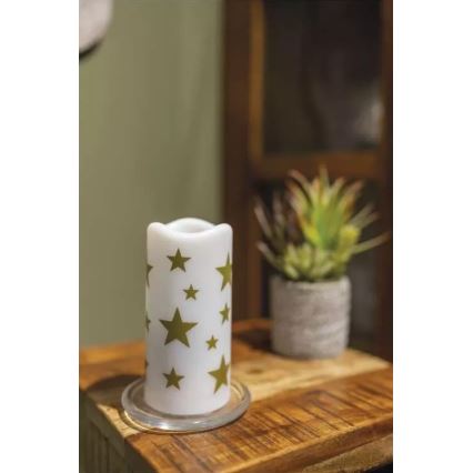 LED Christmas candle LED/3xAAA stars warm white