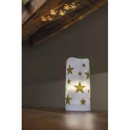 LED Christmas candle LED/3xAAA stars warm white