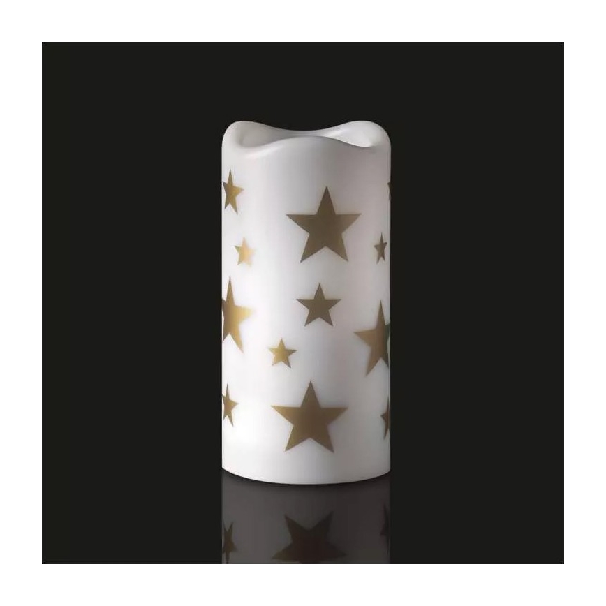 LED Christmas candle LED/3xAAA stars warm white