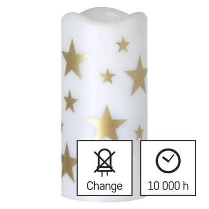 LED Christmas candle LED/3xAAA stars warm white