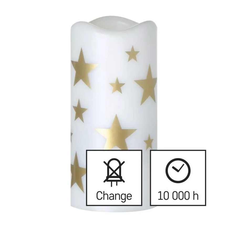LED Christmas candle LED/3xAAA stars warm white