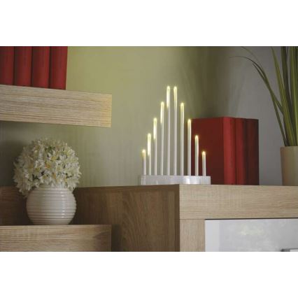 LED Christmas candlestick 10xLED/3xAA white