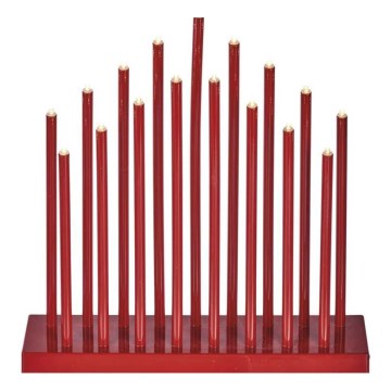 LED Christmas candlestick 17xLED/3xAA red