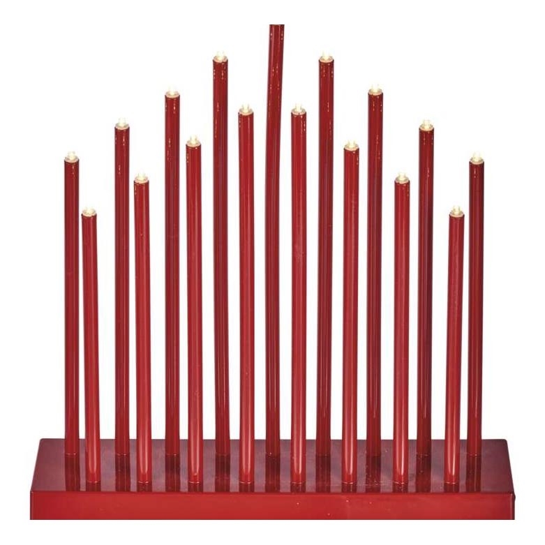 LED Christmas candlestick 17xLED/3xAA red