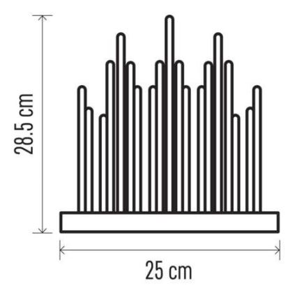 LED Christmas candlestick 19xLED/3xAA grey